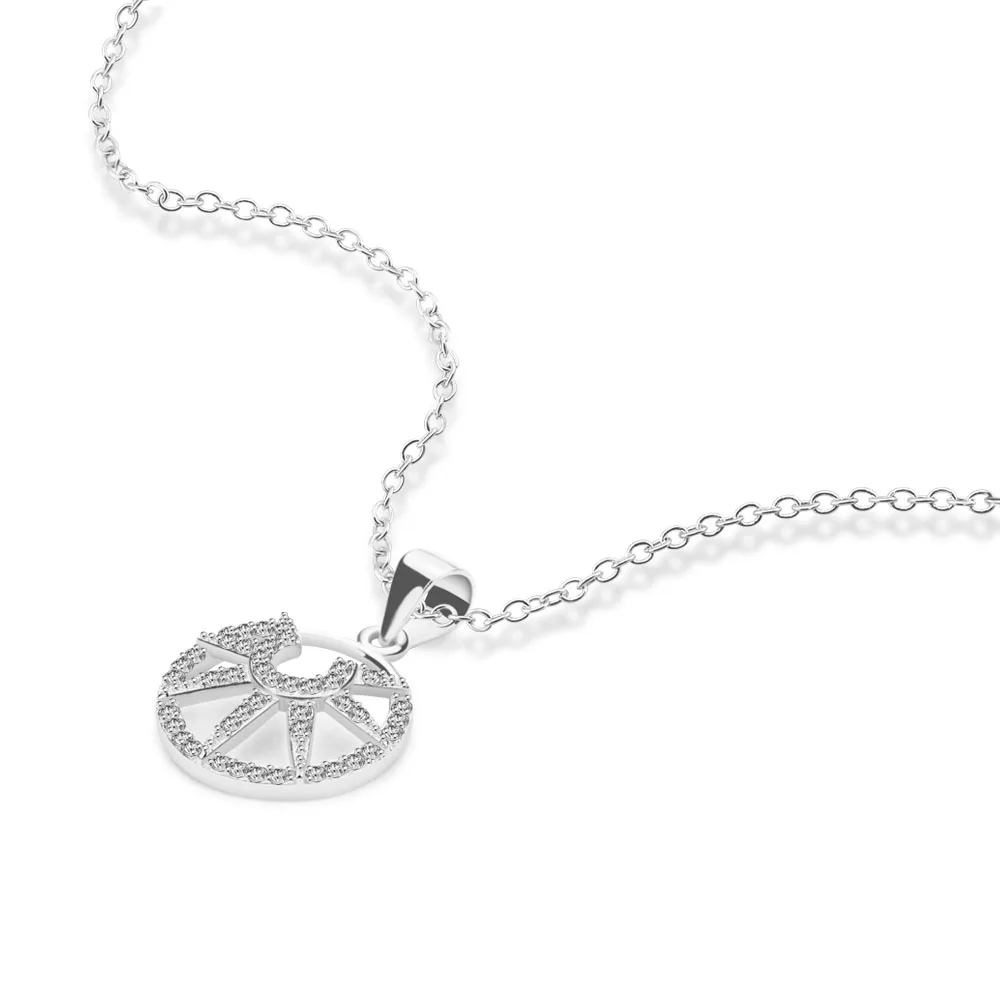 Женское Ожерелье модное ювелирное изделие розовое золото подвеска от солнца