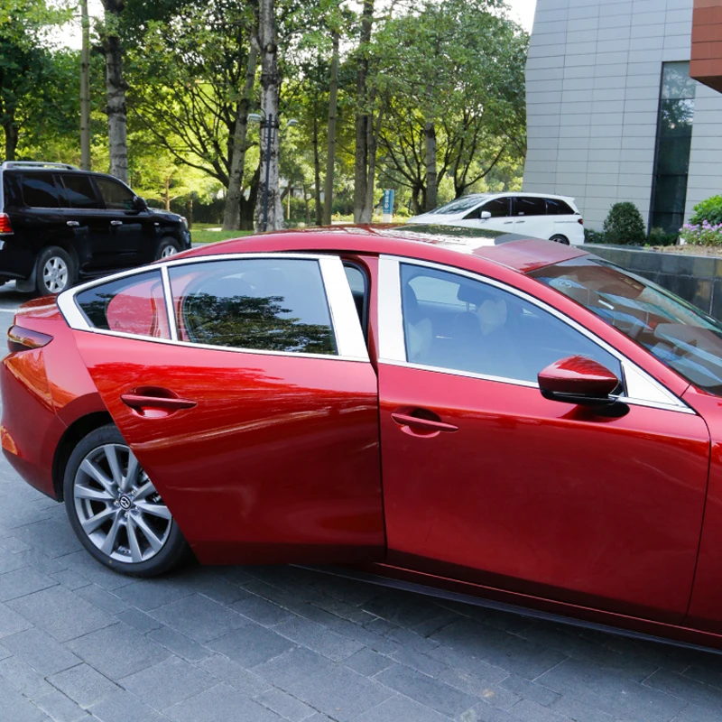 Хромированная оконная рамка из нержавеющей стали для Mazda3 Mazda 3 Axela 2019 2020 наклейки