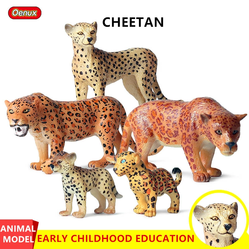 Детская симуляция дикой природы модель твердый экологический Леопард Гепард
