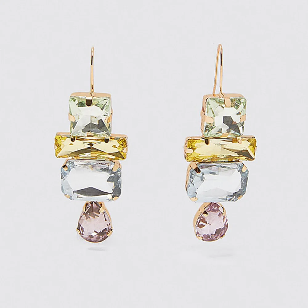 Женские серьги с ананасовым кристаллом Girlgo Длинные вечерние серьги-подвески