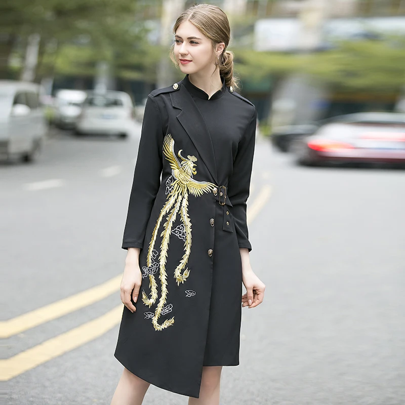 2020 весеннее элегантное платье с вышивкой высокое качество красивое до колена