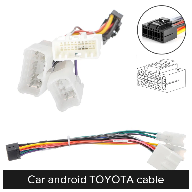 2 din Автомобильный Android-радиокабель для 16P автомобильный Android мультимедийный плеер