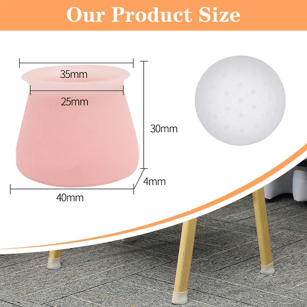 

4pcs Universal silicone table and chair foot cover table foot pad protective cover protection pad stool mute chair foot pad