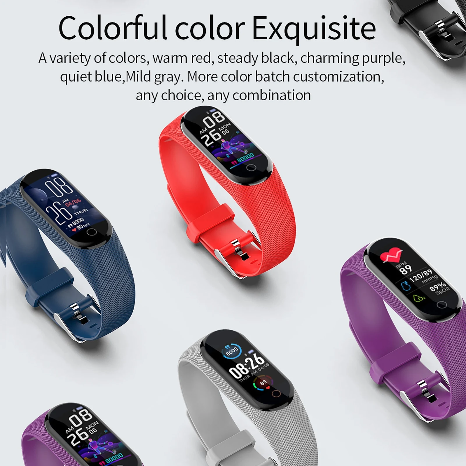 M8 Waterproof Rechargeable Bluetooth 4.2 Fitness Tracker Heart Rate Sleep Monitor Wristbands IP67 Smart Bracelet | Электроника