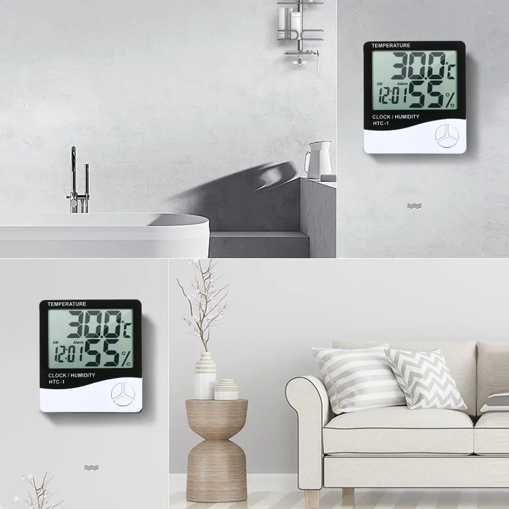 ЖК-цифровой термометр гигрометр Измеритель температуры и влажности Будильник