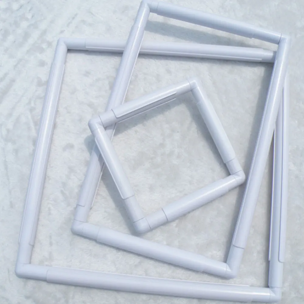 

Square Cross Stitch Hoop Cross-Stitch Kit Embroidered Stretch Tool Hand Sewing Accessories White (20.3x20.3cm)