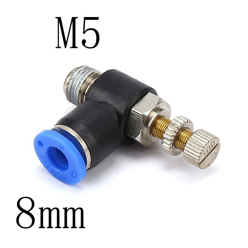 SL8-M5 4 мм 6 мм 8 мм 16 мм трубка для M5 M6 1/" BSP Мужская резьба воздуха Пневматический регулятор скорости потока газа воздушный поток ограничительный клапан фитинг трубы - Цвет: SL8-M5