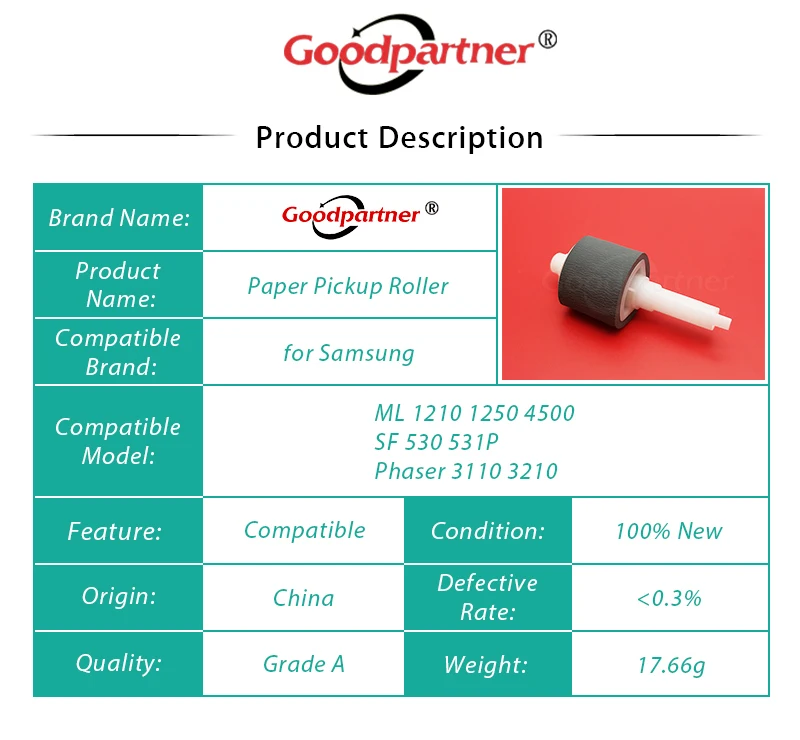 10X ролик для пикапа Samsung ML 1210 1220 1250 4500 4600 1430 SF 515 530 531 550 555P Phaser 3110 3210|Детали принтера| |