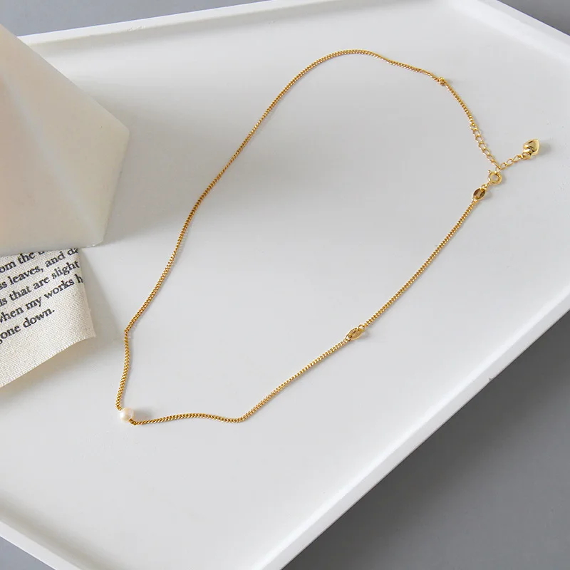 

LouLeur 18K Gold 925 Sterling Silver Necklace Flashwater Pearl Pendant Necklace For Women Girls Fine Jewelry 2021 Trend Choker