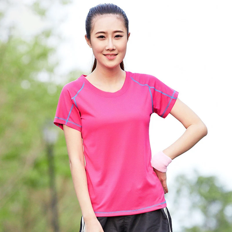 

Women Quick Dry Running T Shirt Loose Tops Breathable Yoga Camping Hiking Cycling T-shirts Tees Asian Size