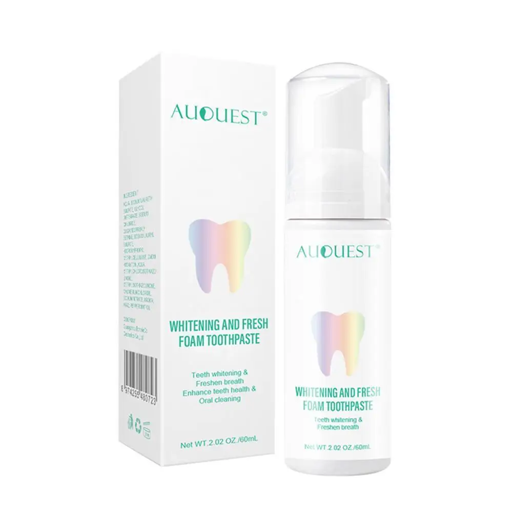 

60 мл пенная зубная паста для мятного Мусса отбеливание зубов удаление пятен освежитель дыхания во рту уход за зубами зубная паста