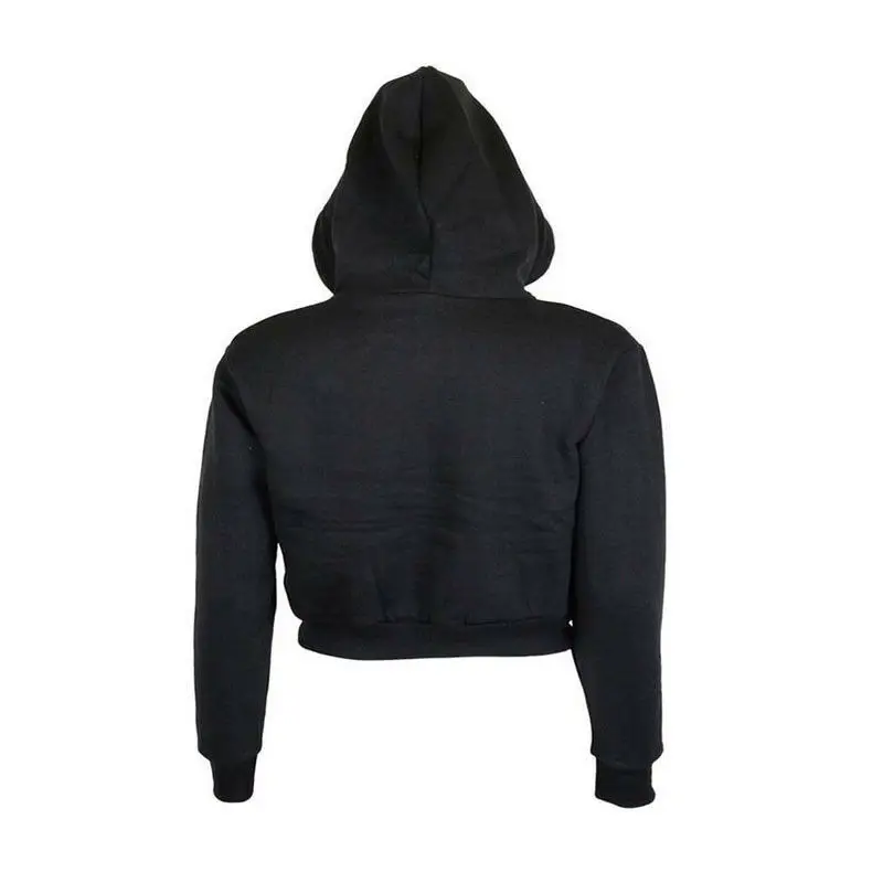 Goowrom Autumn New Women's Solid Hoodie Long Sleeve Casual Sweatshirt Sweater Crop Top Pullover Tops