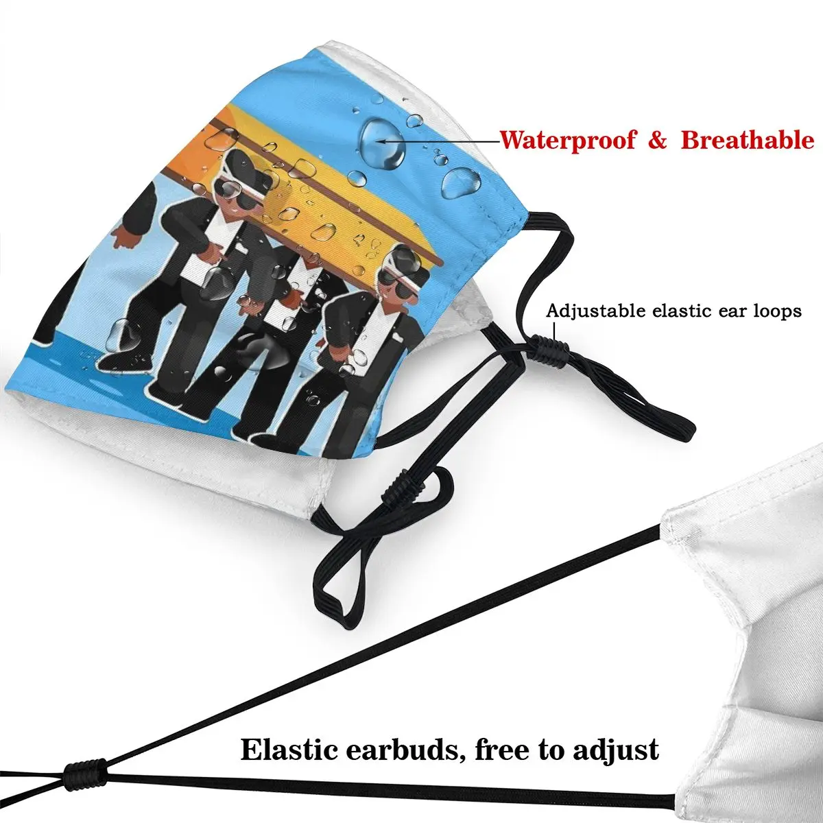 Смерть Танцы мем моющиеся Mascarillas рот гроб для танцев в стиле поп-многоразовые