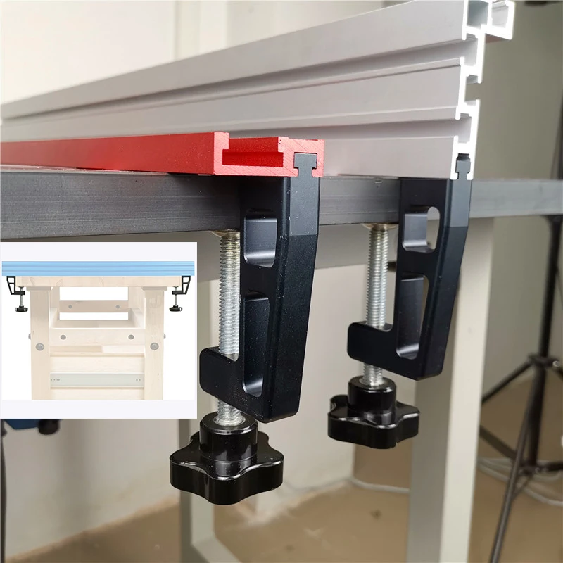 Фиксатор для деревообработки 45/75 мм Тип высота торцов трек Т образная подложка