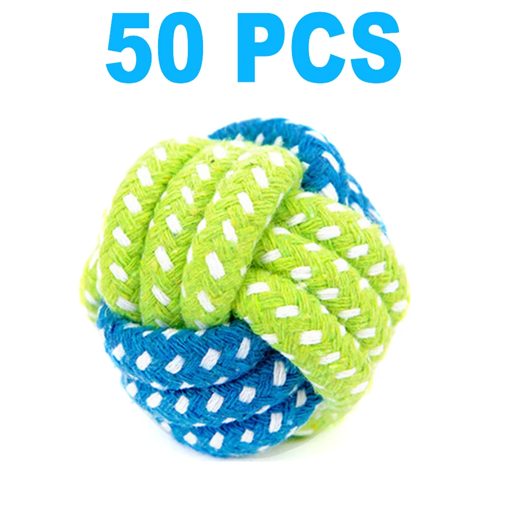 50 шт. собачий мяч игрушки Жевательная игрушка для собак веревка маленьких