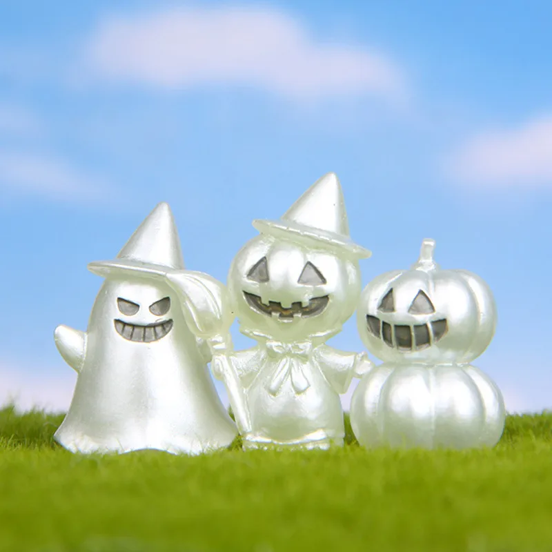 1 шт светящиеся тыквы Призрак смолы Сказочный Сад миниатюра фигурки для
