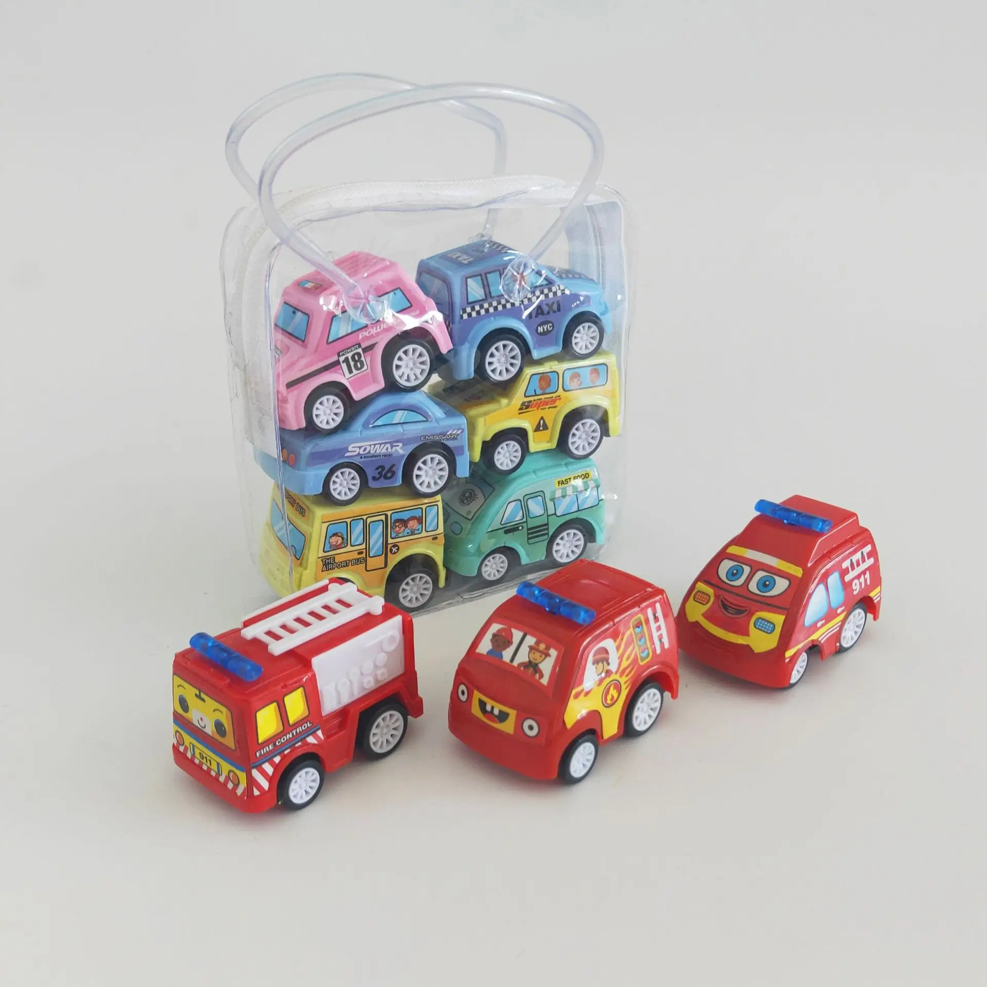 

6Pcs Car Model Toy Pull Back Car Toys Kids Birthday Party Favor Toys for Boys Giveaways Pinata Kindergarten Treat Bag