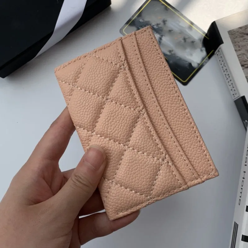 

2021 Luxury Designer Diamond Lattice Wallet Men And Women The Same Credit Card Holder Famous Brand Multicolor Caviar Coin Purse