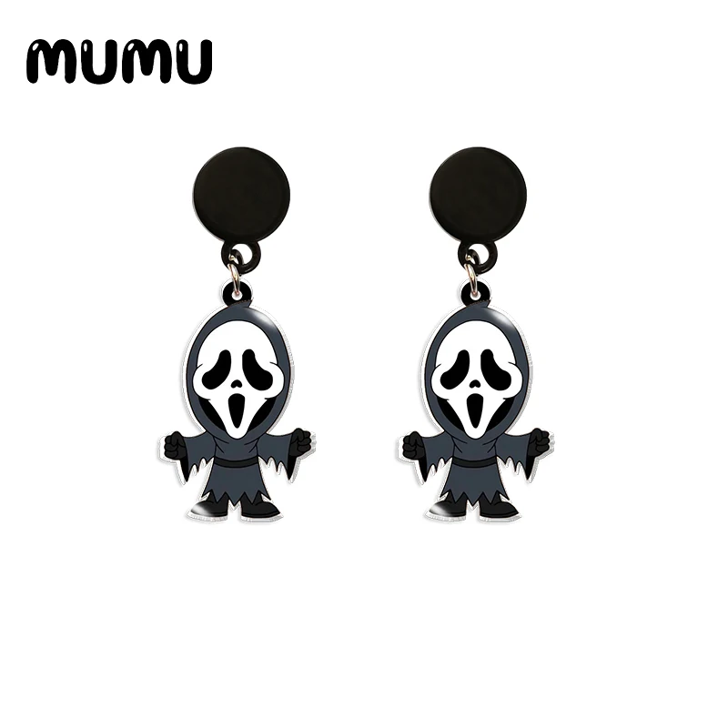 

Новинка 2021, серьги-подвески в виде злодейцев из фильма «ужасы», акриловые серьги, смола, эпоксидные ювелирные изделия ручной работы