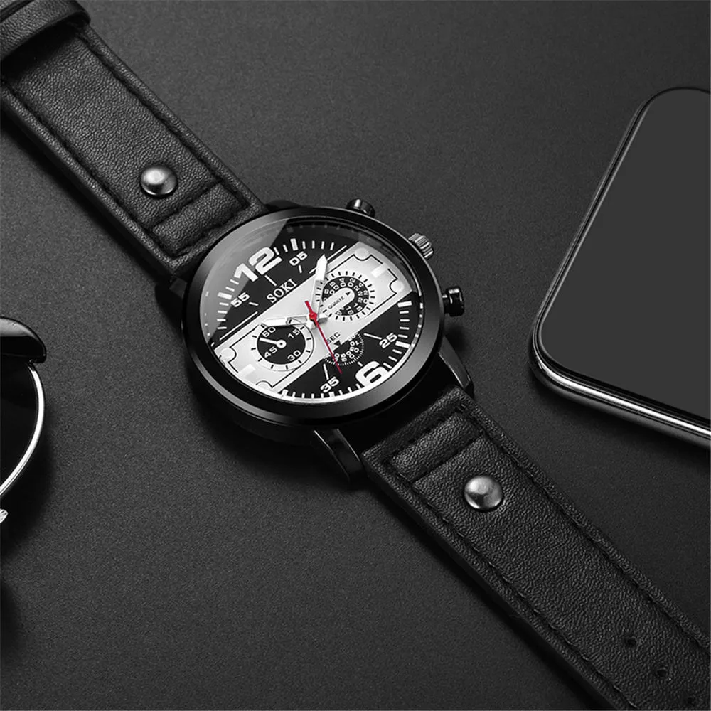 

Watches For Men Quartz Watch Fashion & Casual Leather Band Watch Relogio Montre Homme Relogio Masculino