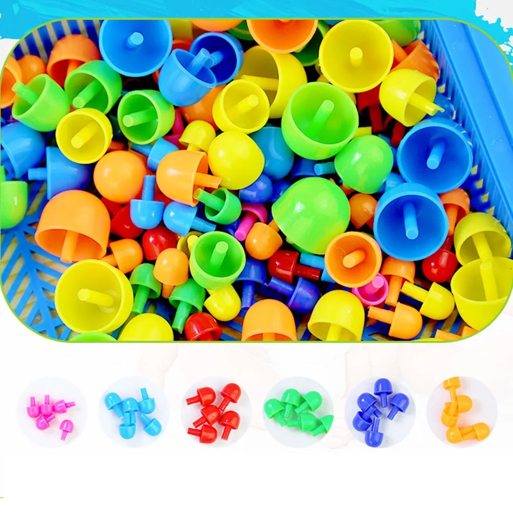 Mosaic Pegboard Kids Educational Toy 296pcs Mushroom Nails Jigsaw Puzzles Learning Toys LBShipping | Дом и сад