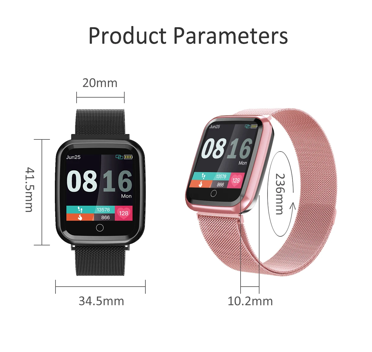 women smart watch ip68 waterproof smartwatch heart rate monitor sport fitness watch wearable devices for ios android gift strap free global shipping