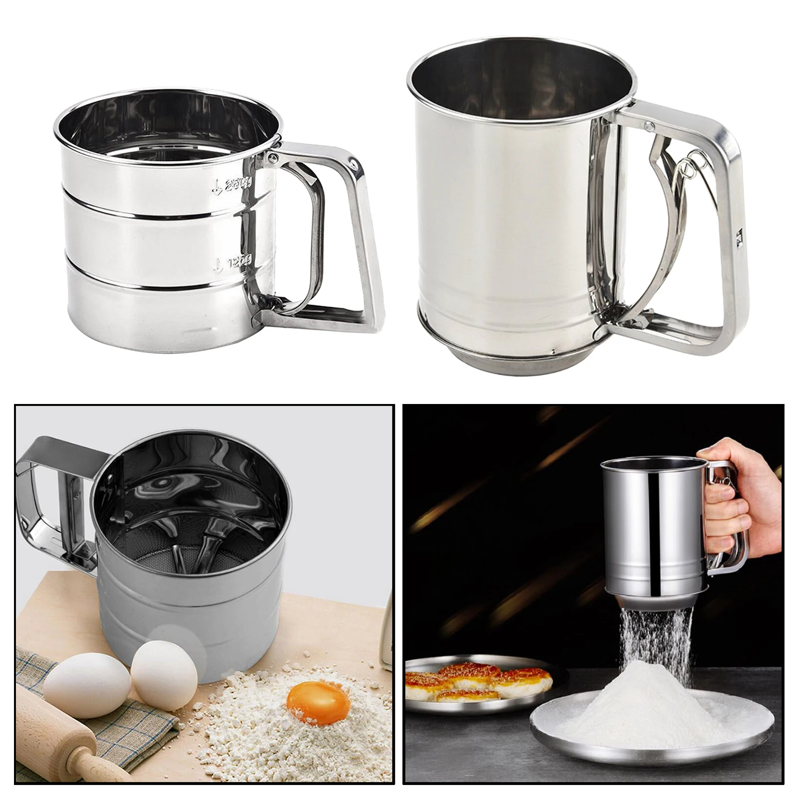 

Mesh Flour Sifter Baking Icing Sugar Shaker Sieve Baking Pastry Tools