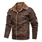 Мужские куртки в стиле ретро, замшевая кожаная куртка, зимняя мужская мотоциклетная куртка, теплое пальто с меховой подкладкой, бархатное пальто, Брендовое благородное меховое пальто