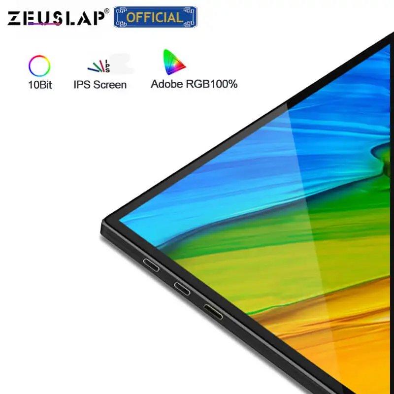 Портативный сенсорный монитор ZEUSLAP 4K 15 6 дюйма UHD 3840x2160 компьютерный игровой для
