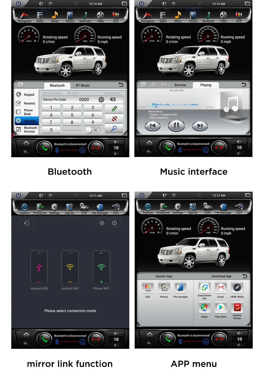 PX6 вертикальный экран 10," четырехъядерный Tesla 1024*768Android автомобильный DVD gps Навигатор Радио Аудио плеер для Cadillac Escalade ram 2G