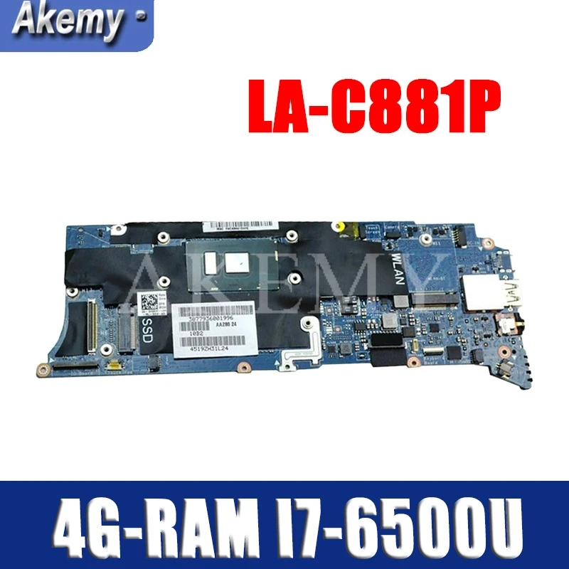 

Laptop motherboard For DELL XPS 9350 Mainboard LA-C881P CN-0KV8M6 0KV8M6 SR2EZ i7-6500U