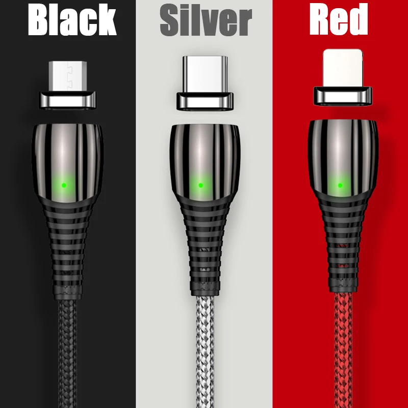 Обновленный Магнитный зарядный кабель 3 А Type-C USB C магнитный с лентой шнур для