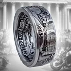Старинное серебро, цвет Моргана, половина доллара 1945, резное кольцо в Богу США, мы доверяем ювелирной коллекции