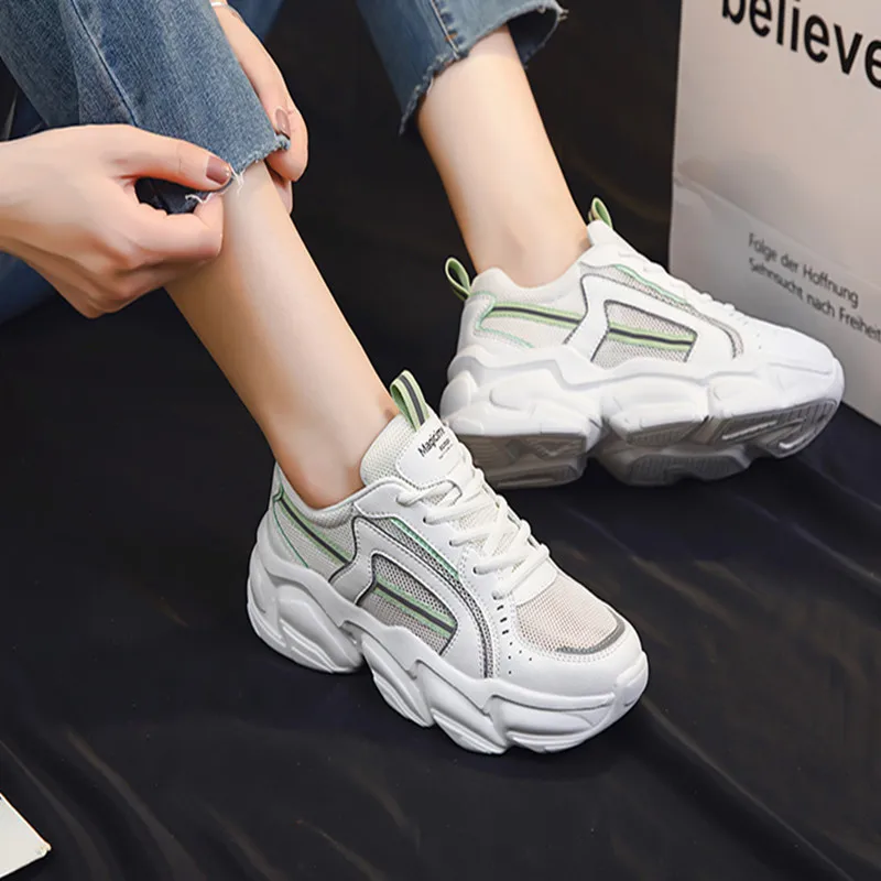 

Dad Shoes Women 2021 European and American New Mesh Breathable Casual Shoes Women's Platform Platform Sports Shoes