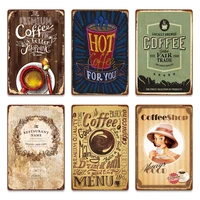 coffee vintage tin sign metal sign decorative plaque retro plate cafe kitchen living room coffee bar decoration 20x30cm