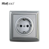 wallpad l6 p70 grey eu french uk universal wall power socket usb charger tv cat6 satellite hdmi outlet pc plastic panel