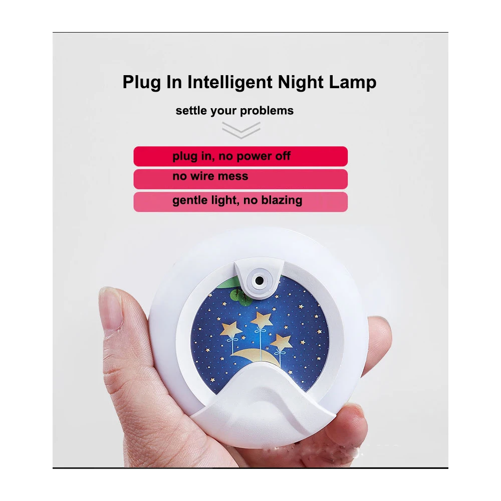 

Intelligent Night Light Motion & Light Sensor LED Night Lamp Plug In Directly With Air Clean Anion For Room Toilet Pathway