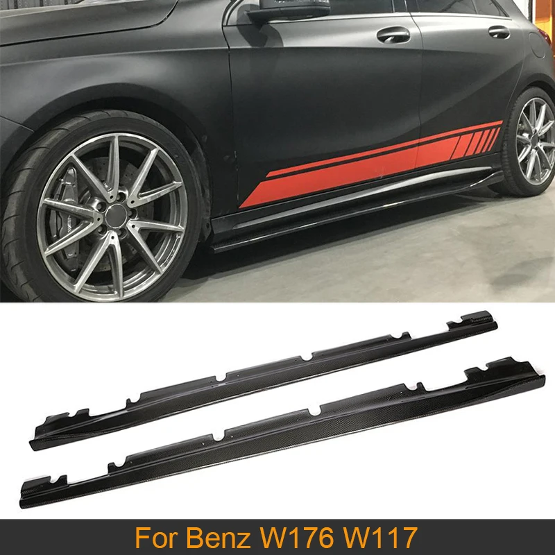 Боковые юбки из углеродного волокна комплекты кузова для Mercedes Benz A Class W176 A45 CLA W117