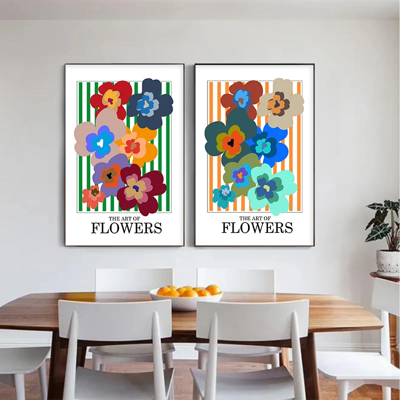 

Abstract Colorful Flowers Poster and Print Perfectly Imperfect Canvas Painting Wall Art Picture for Living Room Home Decoration