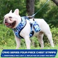 dog harness set easy control handle reflective vest dog harness medium breed harness and leash set with poop bag holder