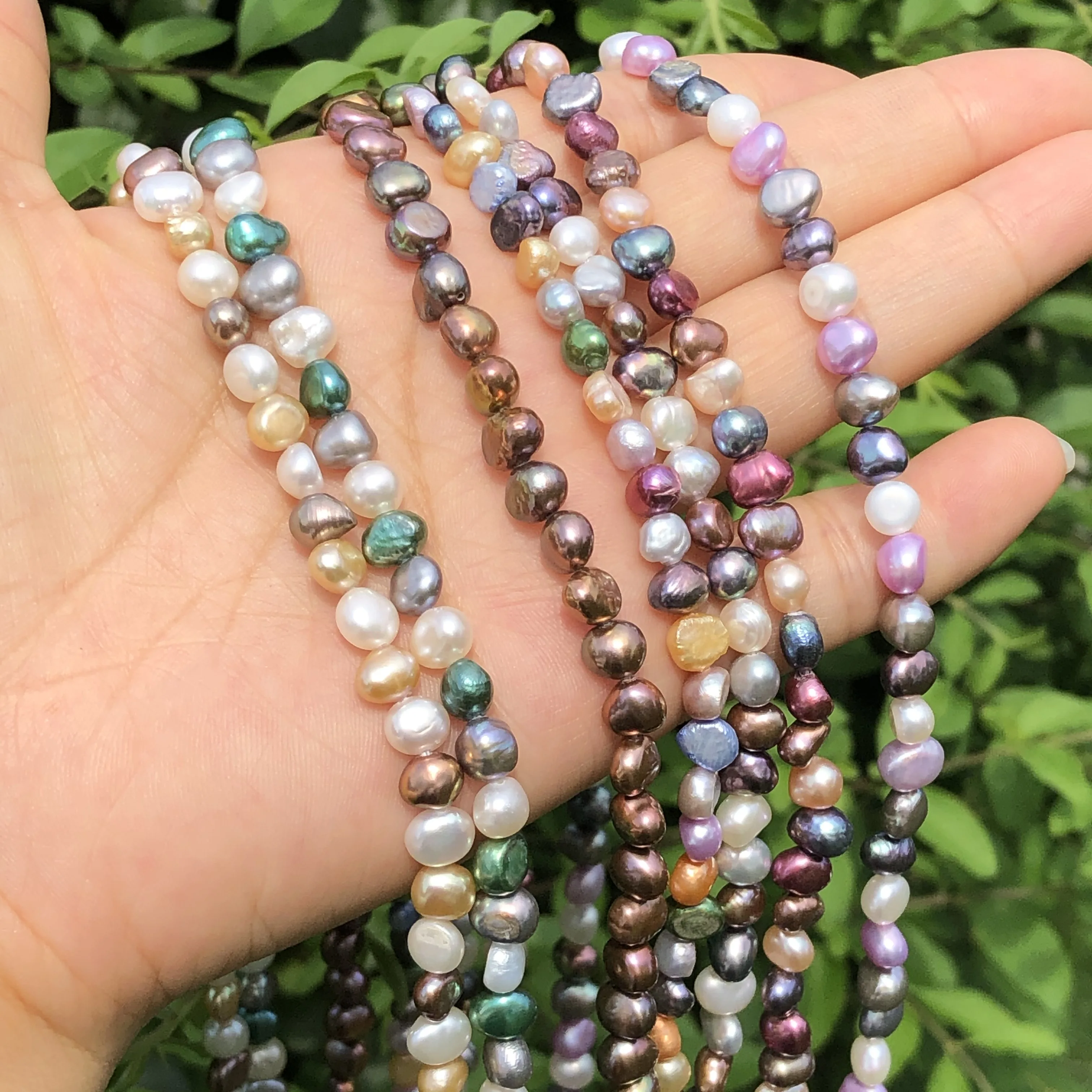

5-6mm Multi Colors Natural Baroque Freshwater Pearl Beads Irregular Round Loose Perle Beads For Jewelry Making DIY Necklace Ring