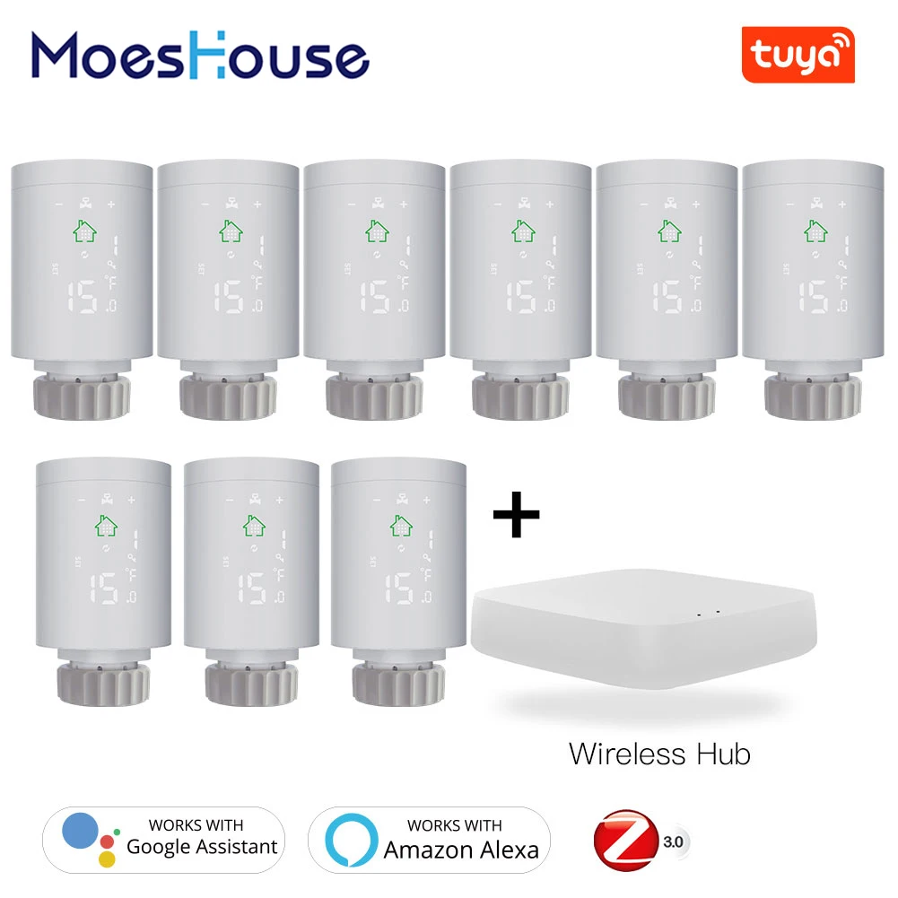 Привод радиатора Tuya ZigBee3.0 программируемый термостатический клапан контроллер