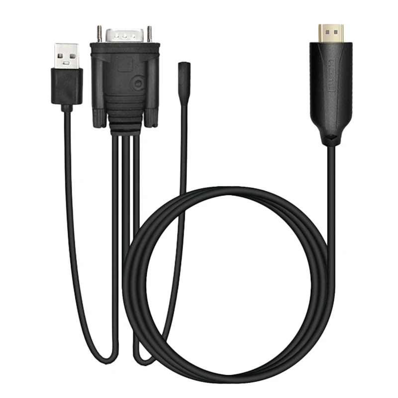 HDMI к Vga конвертер с кабелем 1 8 м цифро-аналоговый сигнал USB и o | Электроника