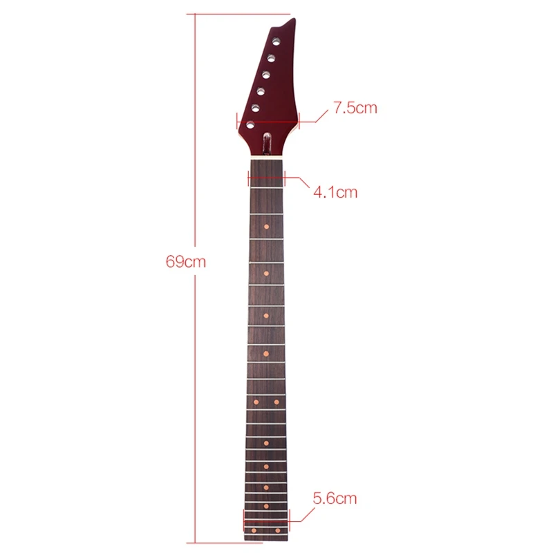 24 Frets New Replacement Maple Neck Rosewood Fretboard Fingerboard for Electric Guitar Red | Спорт и развлечения