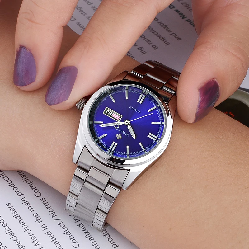 Женские часы 2020 WWOOR женские Роскошные Синие элегантные модные водонепроницаемые