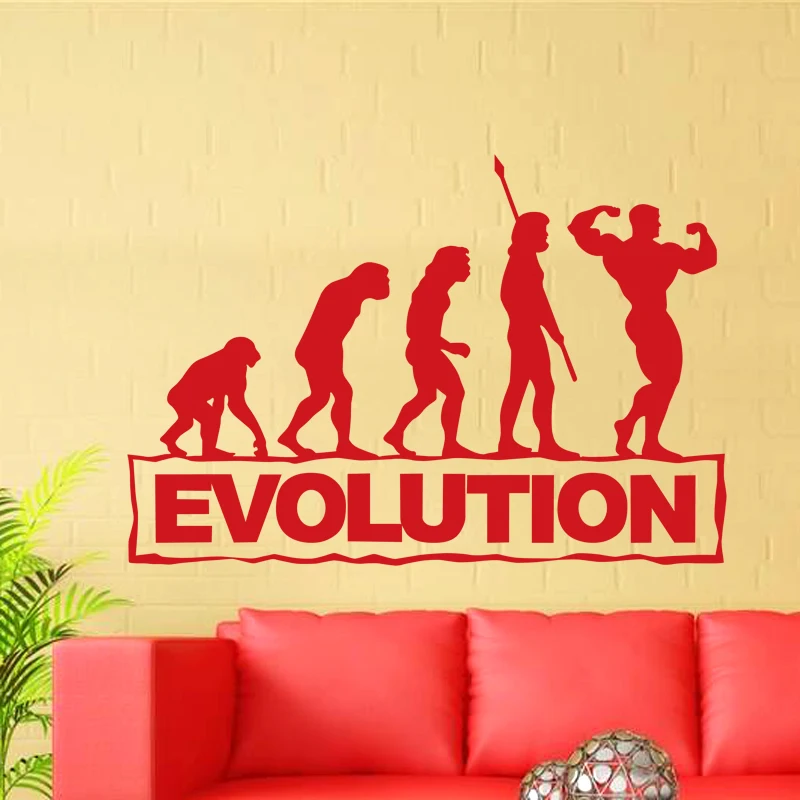 Эволюция фитнес наклейка тренажерный зал Стикеры Бодибилдинг Плакаты виниловые