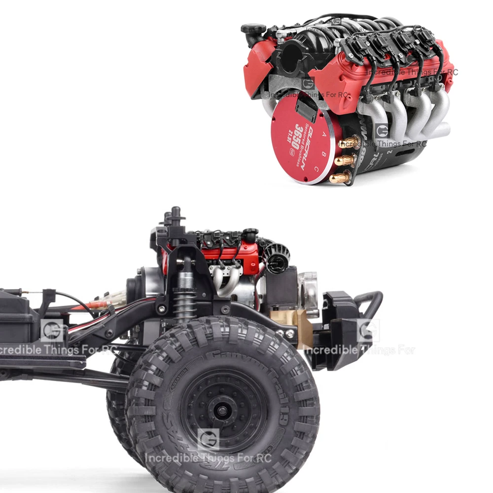 Classic V8 LS7 Simulated Engine Motor Fan Radiator For 1/10 RC Crawler Car Traxxas TRX4 TRX6 G500 SCX10 Rc4wd D90 VS4 Upgrade