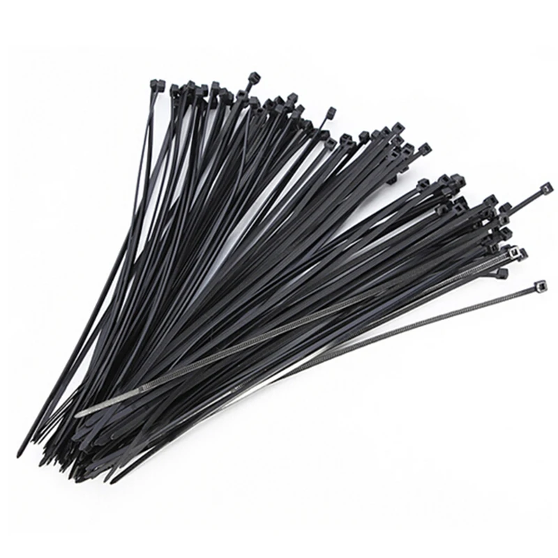 

100pcs Self-Locking Plastic Nylon Wire Cable Zip Ties Black Cable Ties Fasten Loop Cable 2.5mm Or 3mm