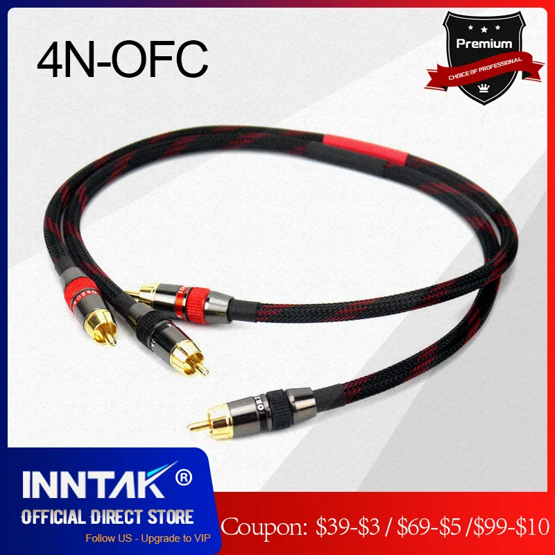 A007 HiFi 1 пара 4N OFC штекер RCA к аудио кабель для ПК MP3 CD DVD усилитель DAC | Электроника