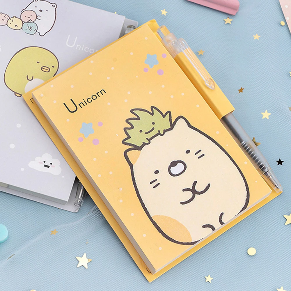 1 Набор Kawaii Sumikko Gurashi блокнот с ручкой для заметок свободный бумага лист школьные